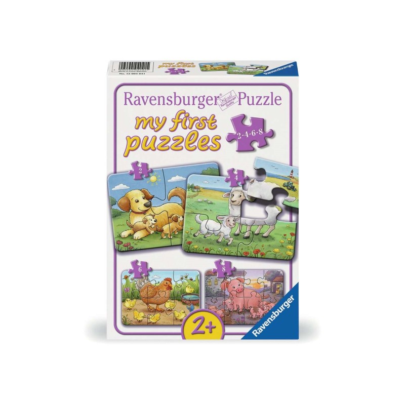 Boerderijdieren families 4-in-1 puzzel