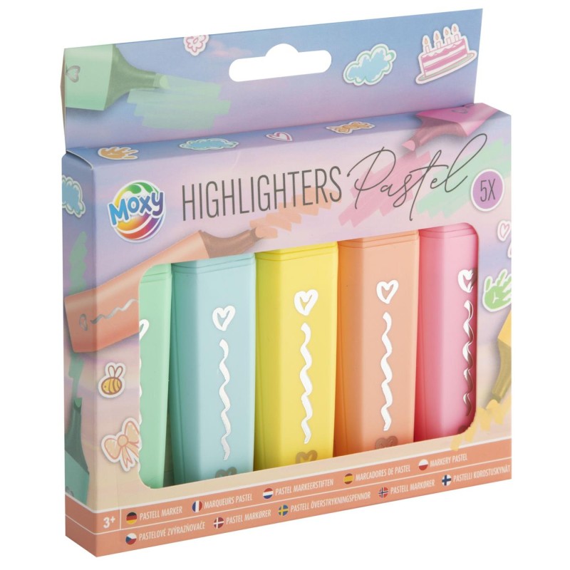 Moxy 6 markeerstiften pastel