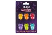 Glas markers siliconen 6 stuks op kaart