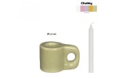 Chubby mini kaarsenhouder groen dia3x3cm