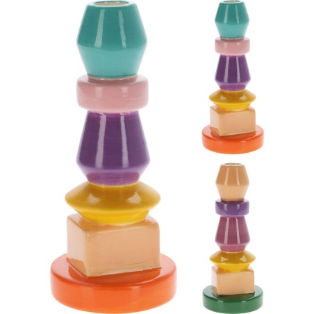 Kandelaar 8,7x20cm multicolor