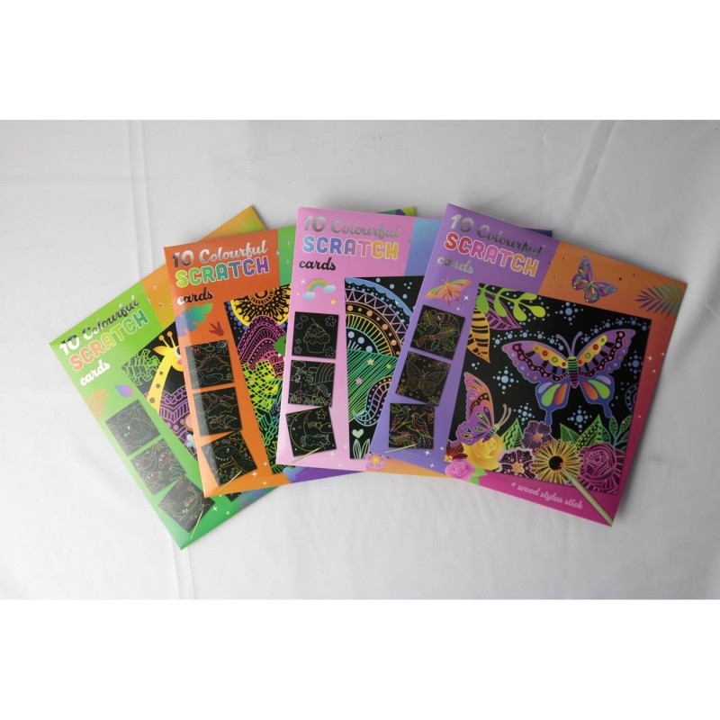 10 Kraskaarten 4 assorti 20x20cm