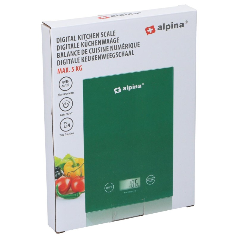 Alpina Keukenweegschaal 5kg ass. kleur