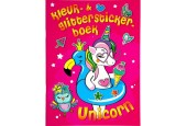 Kleur- en glitterstickerboek Unicorn
