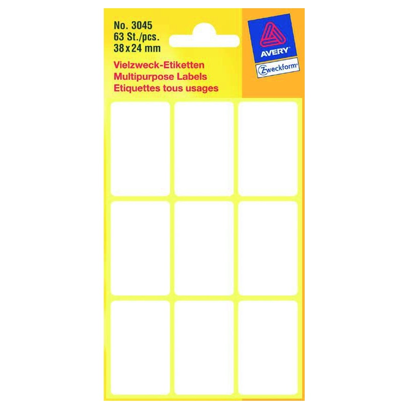 Etiket wit 38x24mm pak a 10 stuks