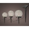 Lumineo Solar stake light set van 3 lampen  dia 8cm dia 10cm dia 12cm