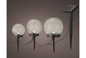 Lumineo Solar stake light set van 3 lampen  dia 8cm dia 10cm dia 12cm
