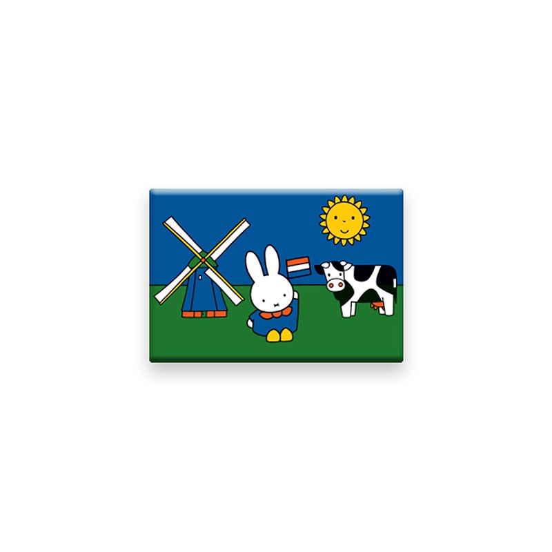 Aimant de réfrigérateur Miffy Prairie en fer blanc 5,4x7,9cm