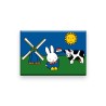 Aimant de réfrigérateur Miffy Prairie en fer blanc 5,4x7,9cm