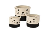 Katoenen Manden Kat, Set van 3