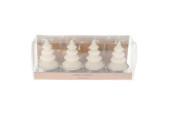 Waxinelicht Kerstboom Wit, 4st.
