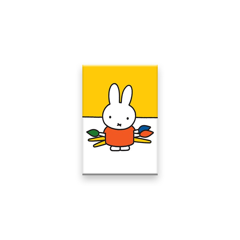 Aimant de réfrigérateur Miffy Artiste en fer blanc 5,4x7,9cm