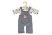 Poppentuinbroek met T-shirt Walvis, 28-35 cm