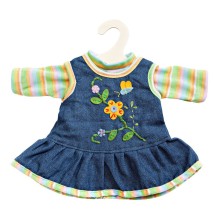 Trendy Poppenjurk met T-shirt Blauw, 28-35 cm