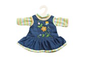 Trendy Poppenjurk met T-shirt Blauw, 28-35 cm