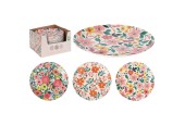 Assiette plate mélamine 20cm disponible en 3 imprimés floraux différents