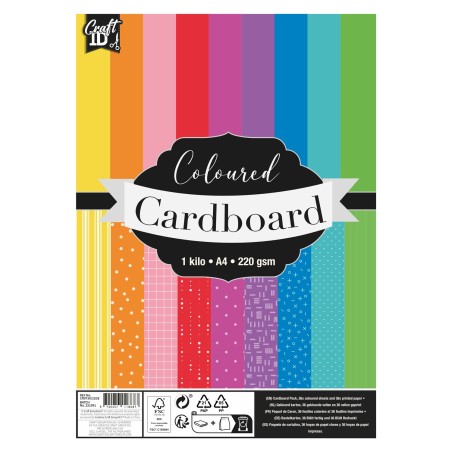 Gekleurd Karton A4 220gsm, 72st.