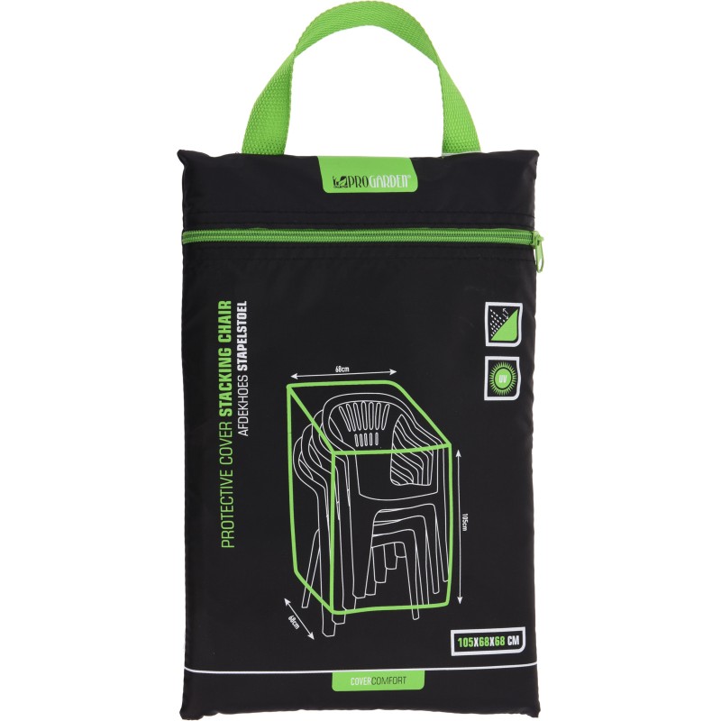 Afdekhoes voor tuinstoelen zwart 68 x 68 x 105 cm