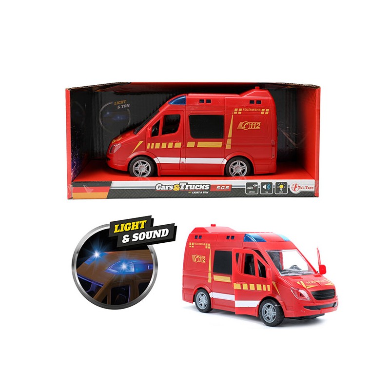 Toi Toys Brandweerbus (Duitse versie) frictie met licht en geluid