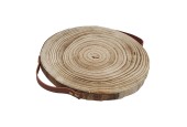 Decoratie Boomschijf Paulownia Hout met Leren Handvatten