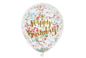 Confetti Ballonnen Happy Birthday, 6st.