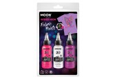 Textielverf Neon 3x30ml - Wit, Roze, Paars