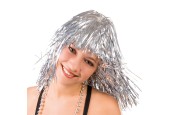 Pruik Metallic Zilver Volwassen