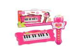 Bontempi Mini Vlinder Keyboard met Karaoke Microfoon - Roze