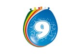 Cijfer Ballonnen 9 jaar, 8st.