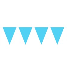 Lichtblauwe Mini Vlaggenlijn, 3mtr.