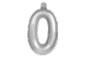 Cijfer Ballon 0 Zilver