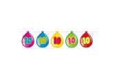Vlaggenlijn Ballonnen 10 jaar, 10mtr.