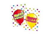 Uitdeelzakjes Happy Birthday, 6st.