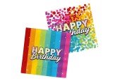 Servetten Happy Birthday, 20st.
