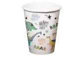 Papieren Bekers Dino Roars 250ml, 6st.