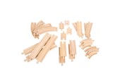 Bigjigs Houten Uitbreidingsset Rails en Bochten, 24dlg.