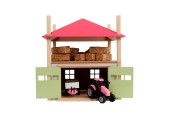 Kids Globe Houten Hooiberg met Berging 1:32 - Roze