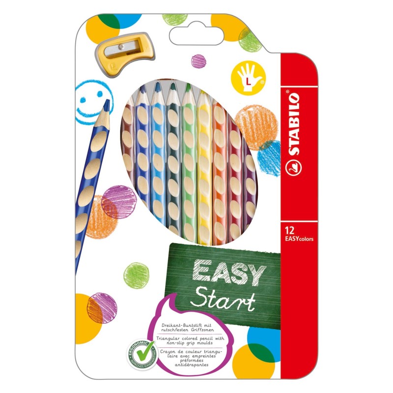 STABILO EASYcolors Kleurpotloden Linkshandig, 12st. + Punten STABILO EASYcolors Kleurpotloden Linkshandig, 12st. + Punten