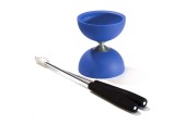 Rubber Diabolo met Aluminium Stokken - Donkerblauw