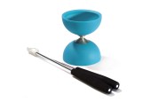 Rubber Diabolo met Aluminium Stokken - Lichtblauw