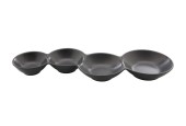 Plat de service 4 compartiments noir 28x9cm en faïence
