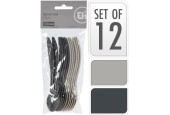 Set de cuillères 12 pièces en plastique 14cm 2 nuances de gris