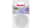 Metaltex 3 transparante kunststof deksels voor blikken Ø7,7cm