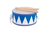 Goki Houten Trommel met Stokken Blauw/Wit