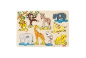 Goki Houten Noppenpuzzel Wilde Dieren, 9dlg.