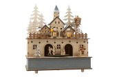 Small Foot - Houten Muziekdoos Kerstdorp met Licht