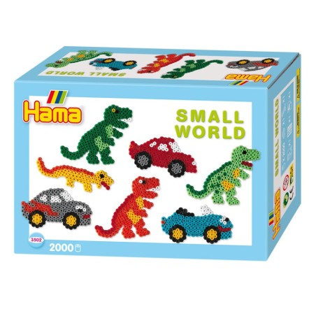 Hama Strijkkralenset - Dino en Auto, 2000st.