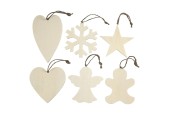 Versier je Houten Kersthangers, 6st.