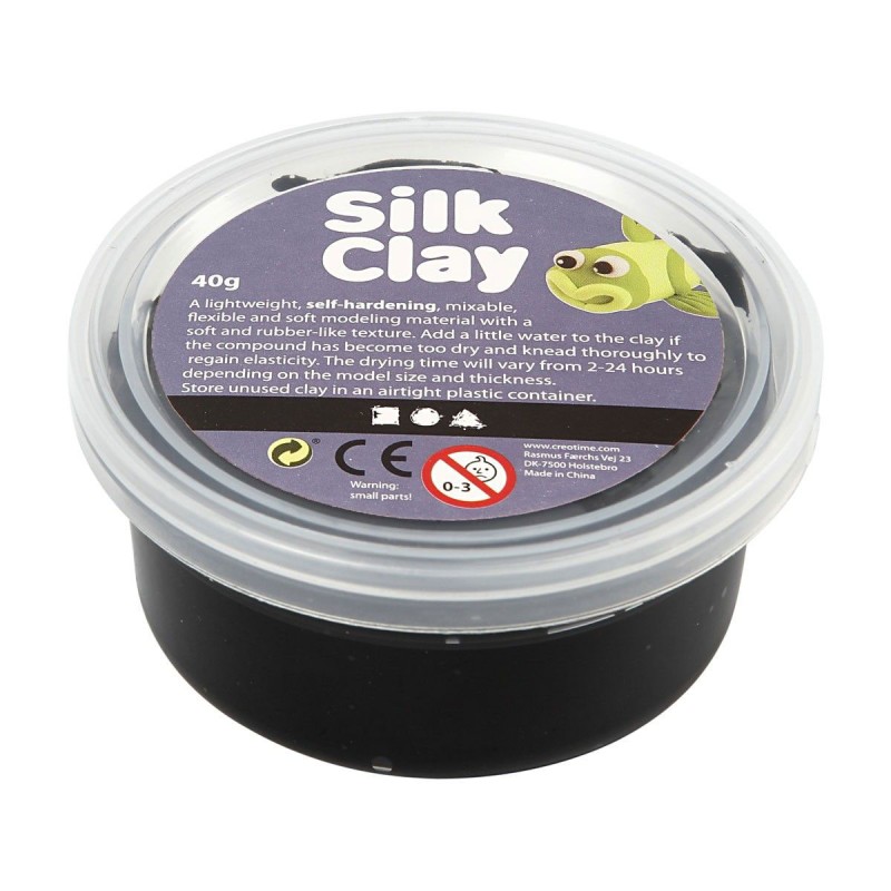 Silk Clay - Zwart, 40gr. Silk Clay - Zwart, 40gr.