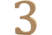 Cijfer 3 MDF 13cm, 1st.